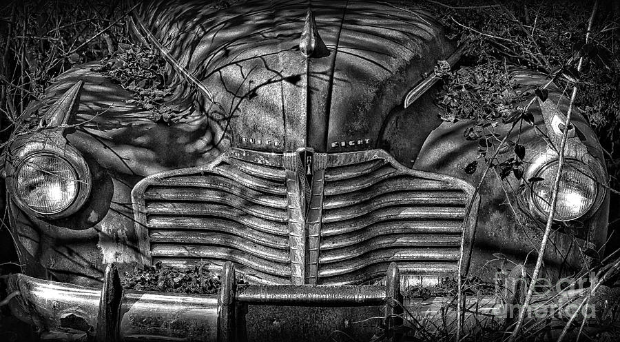 Buick Eight Front End BW Photograph by Walt Foegelle