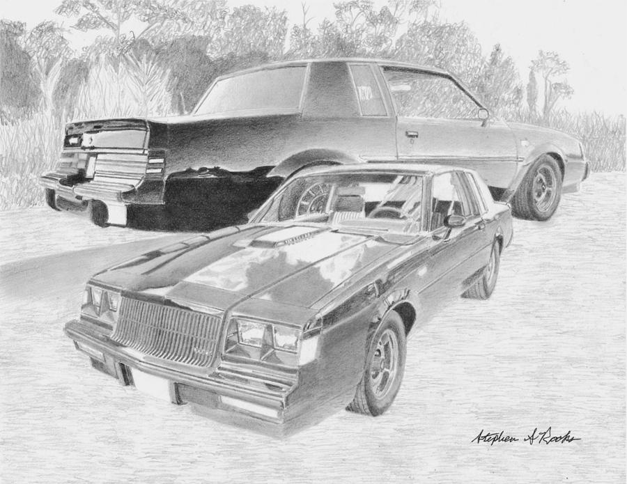 Miscellaneous Mixed Media - Buick Grand National CLASSIC CAR ART PRINT by Stephen Rooks