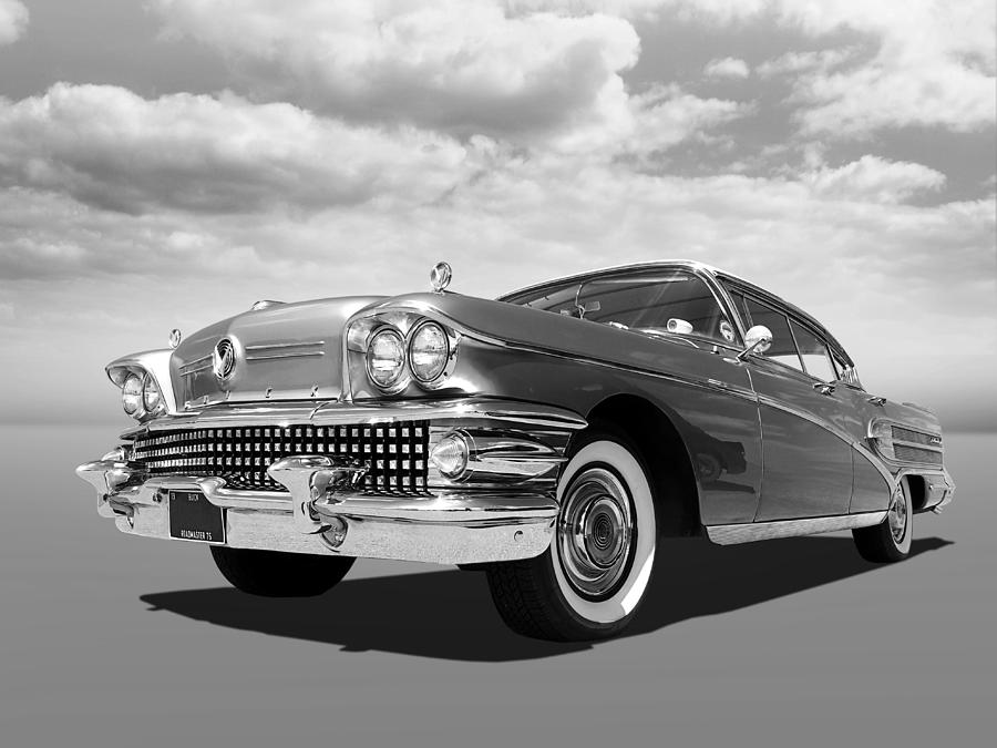 Buick Roadmaster 75 in Black and White Photograph by Gill Billington