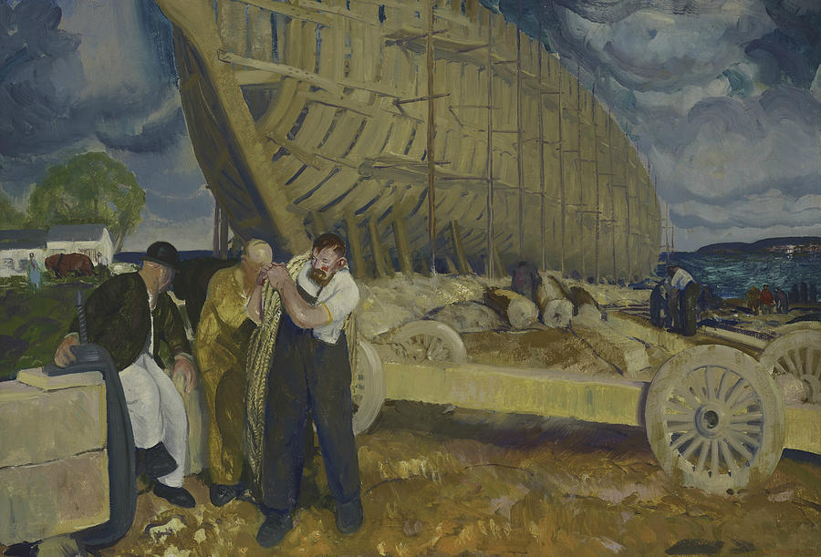 Boat Painting - Builders of Ships by George Bellows