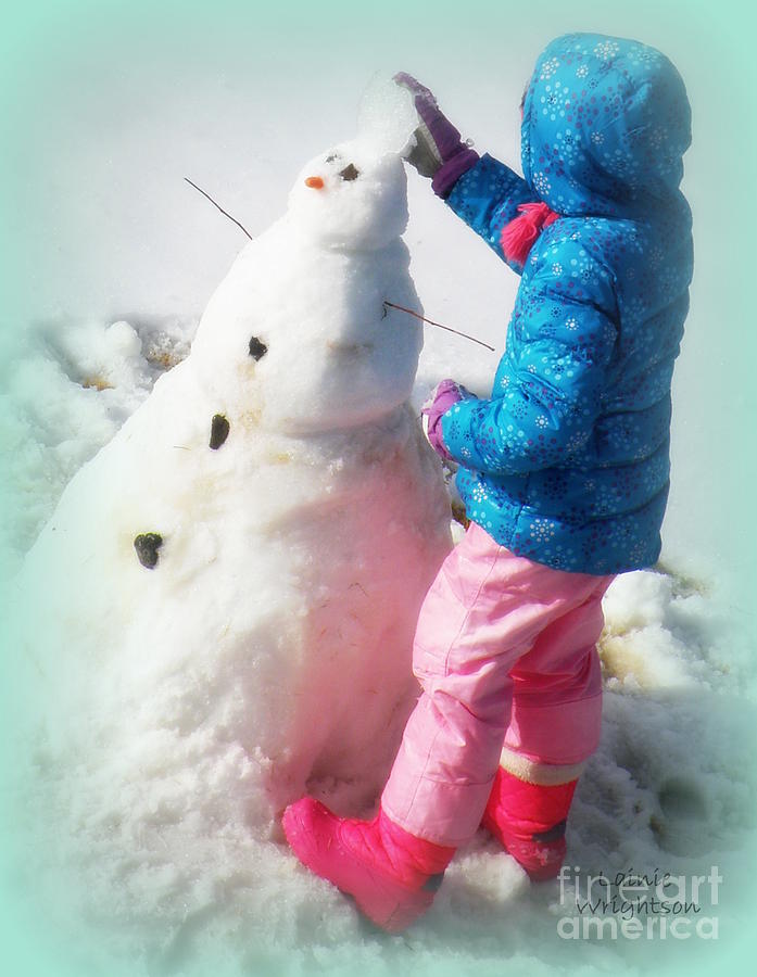 Building a Snowman Photograph by Lainie Wrightson
