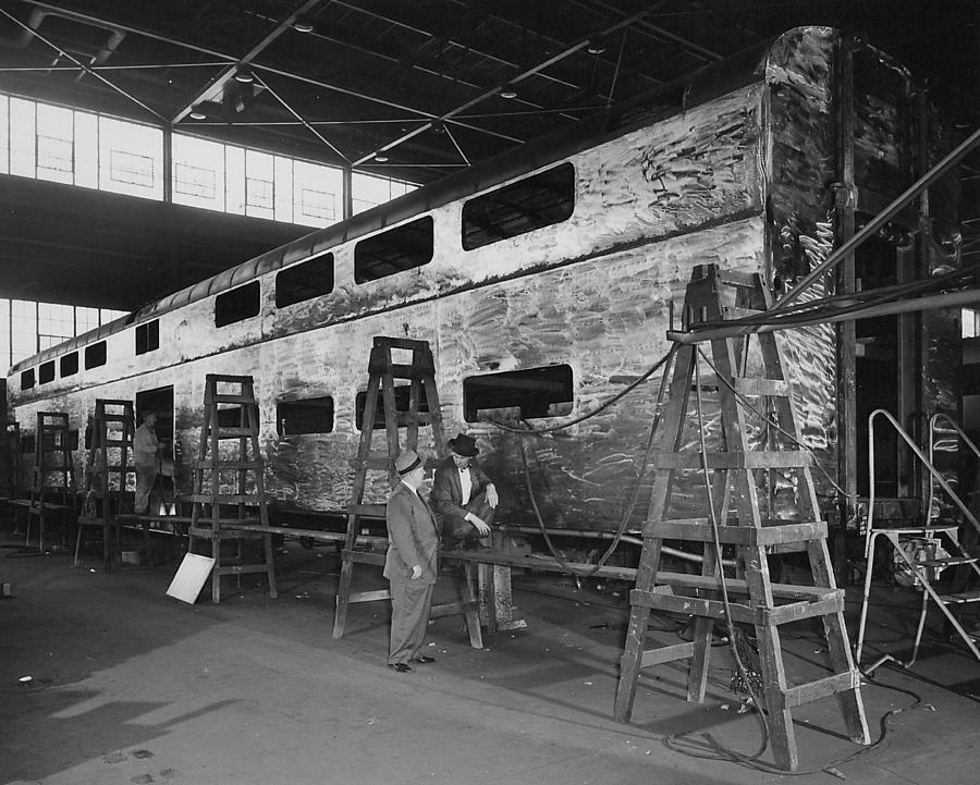 Building Bilevel Cars at Pullman - 1959 Photograph by Chicago and North Western Historical Society