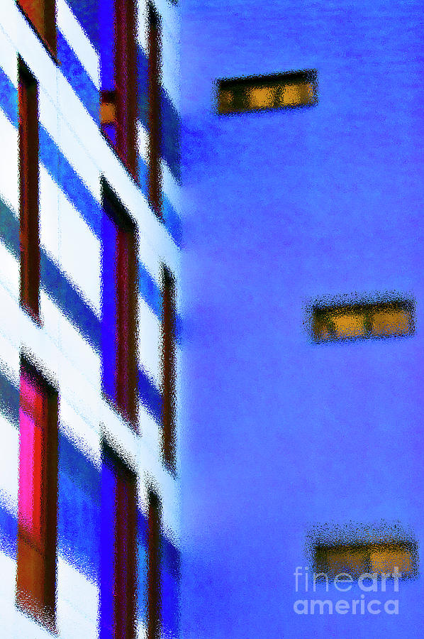 Building Block - Blue Digital Art by Wendy Wilton