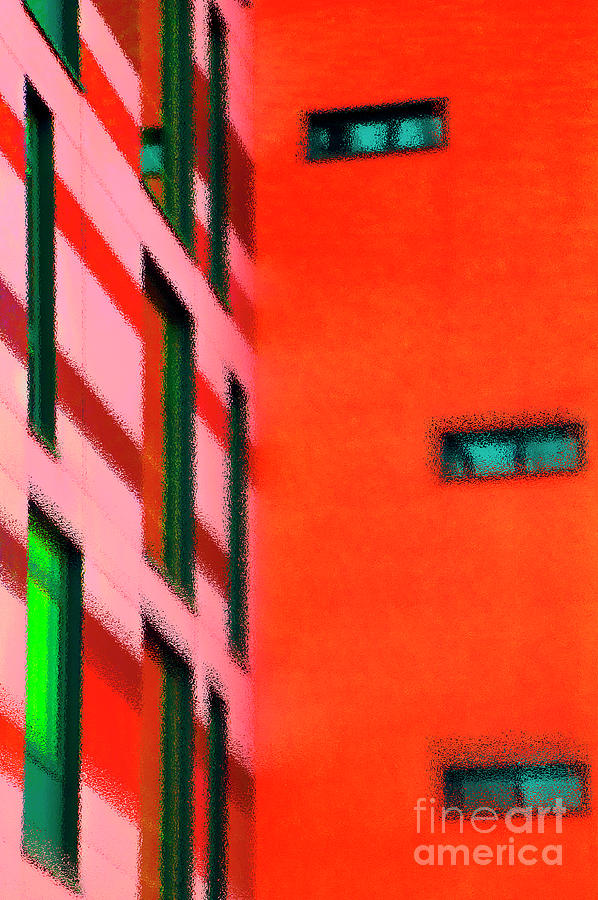 Building Block - Red Digital Art by Wendy Wilton