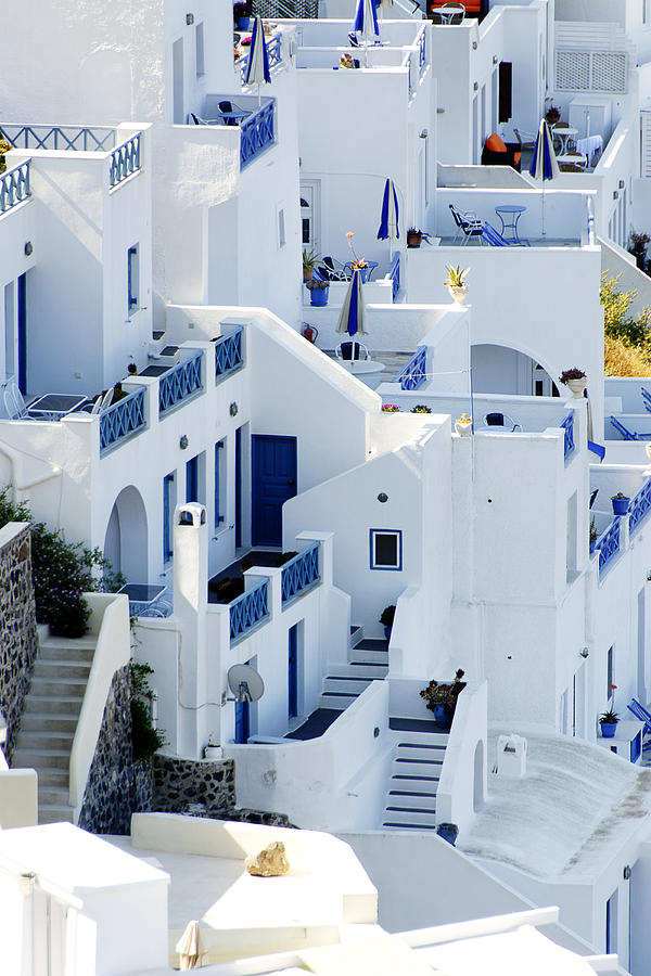 Building Blocks -- Greek Homes in Fira, Santorini, Greece Photograph by Darin Volpe