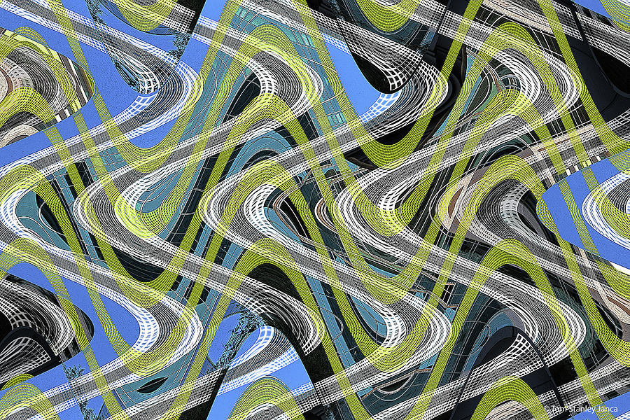 Building Blue Sky Abstract # 2697ew Digital Art by Tom Janca