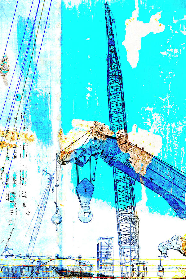 Crane Mixed Media - Building Boats by Carol Leigh