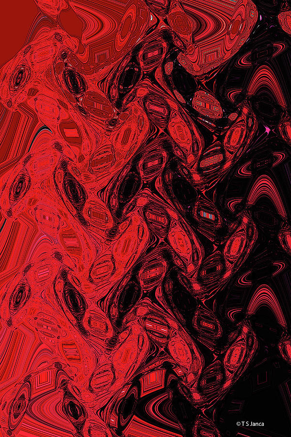 Building Edge Red Color Abstract #1 Digital Art by Tom Janca