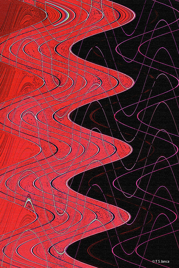 Building Edge Red Color Abstract Digital Art by Tom Janca