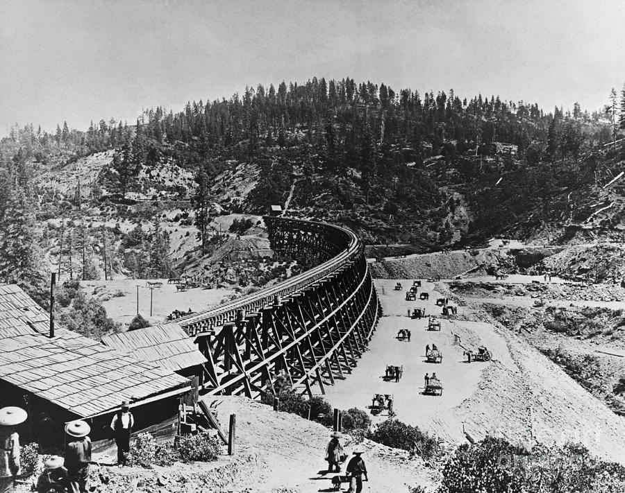 Transportation Photograph - Building The Transcontinental Railroad by Omikron