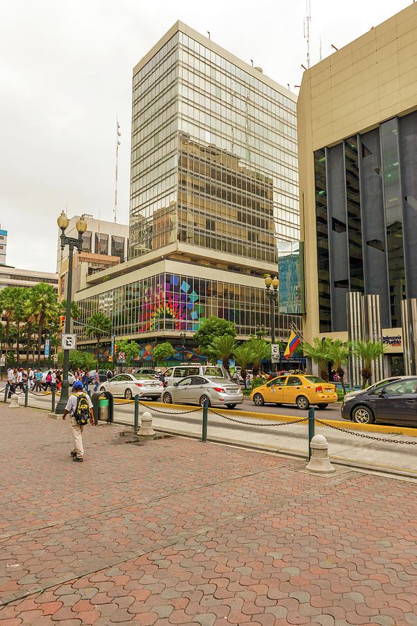 Buildings and traffic in Guayaquil, Ecuador Photograph by Marek Poplawski