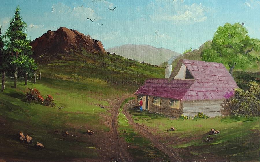 Oil Painting - Buildings in Landscape by Nolan Clark Oil Painting - Buildings in Landscape by Nolan Clark
