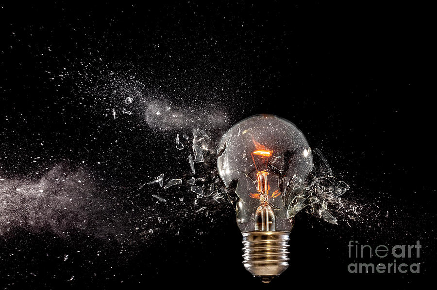 Bulb Glass Explosion Photograph by Gualtiero Boffi