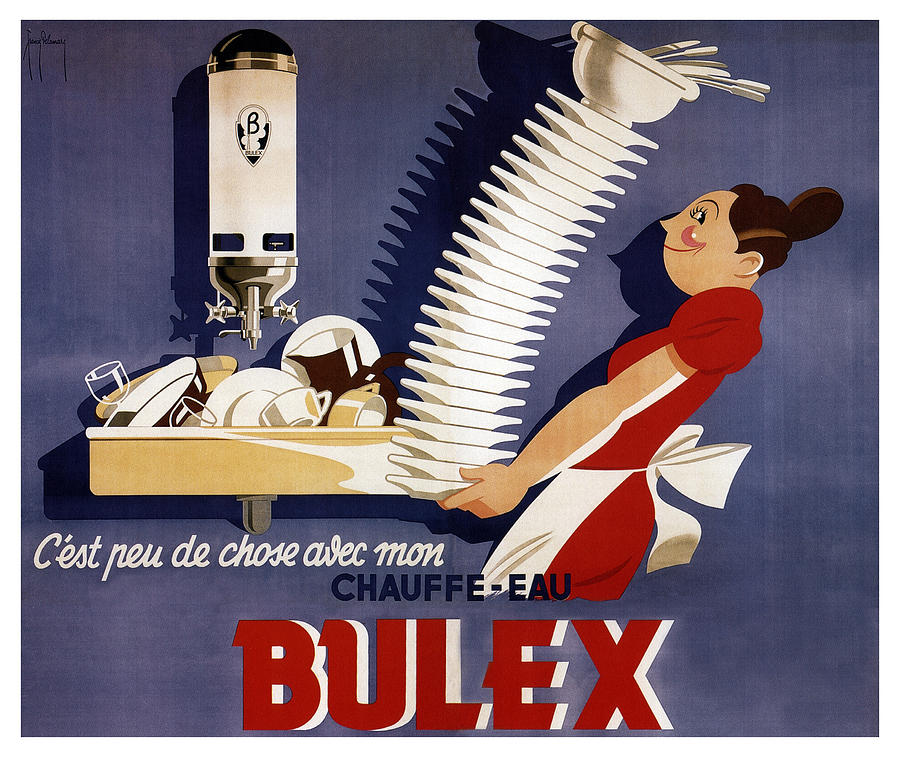 Bulex - Belgium - Vintage Water Heater Advertising Poster Mixed Media