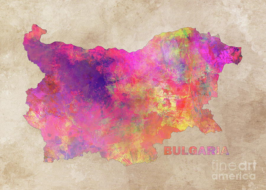 Bulgaria Map Digital Art
