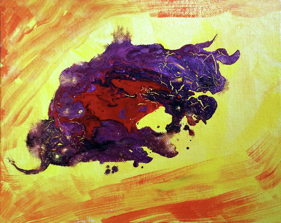 Bull Abstract Painting by Asha Sudhaker Shenoy