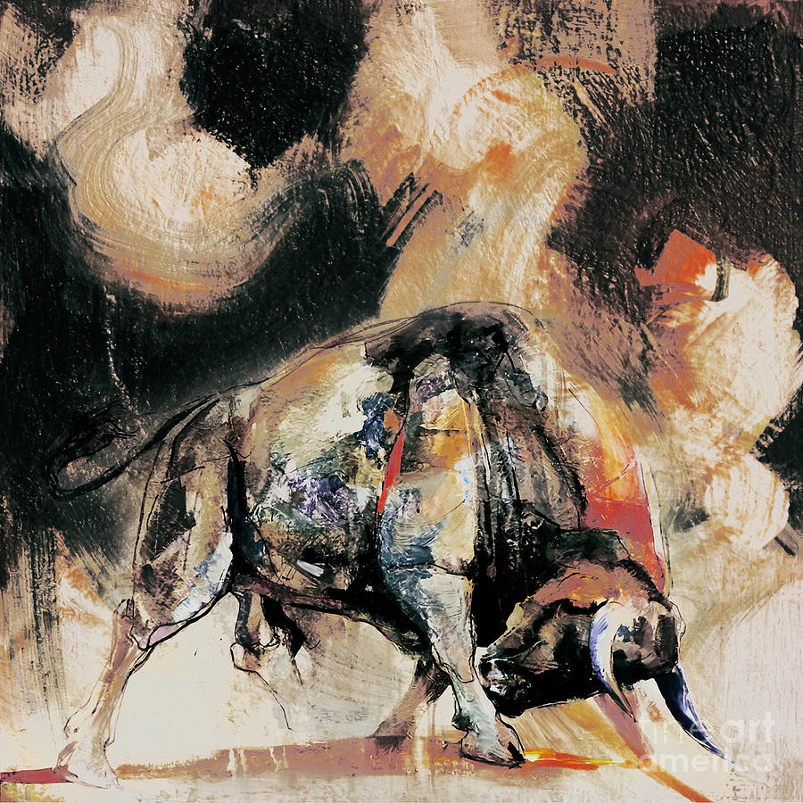 Bull attack  Painting by Gull G