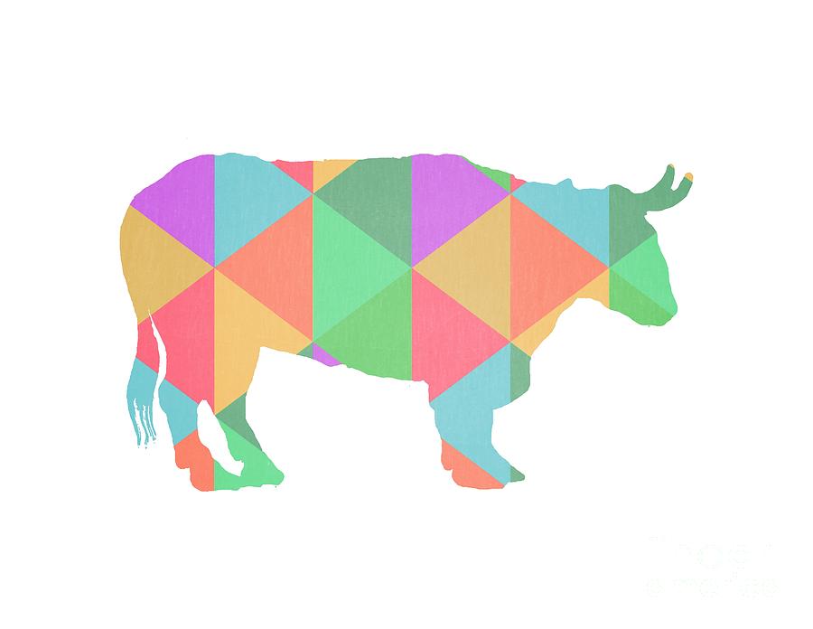 Bull Cow Triangles Painting by Edward Fielding