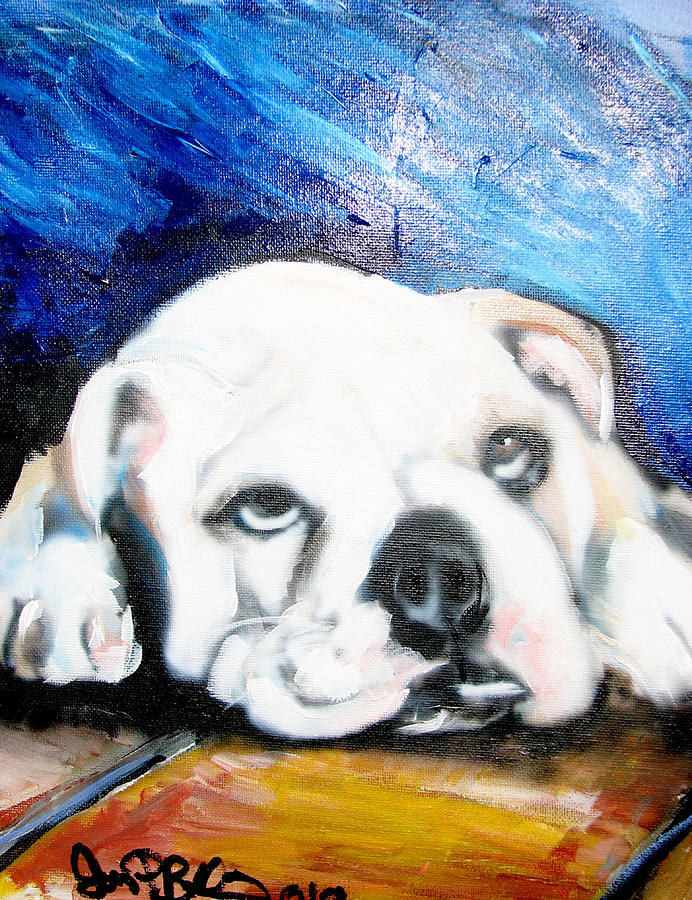 Vincent Van Gogh Painting - Bull Dog Puppy  by Jon Baldwin  Art