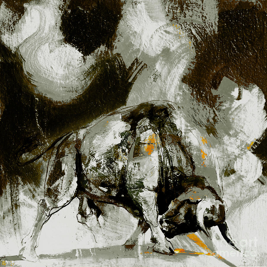 Bull Fight 45rhu Painting by Gull G