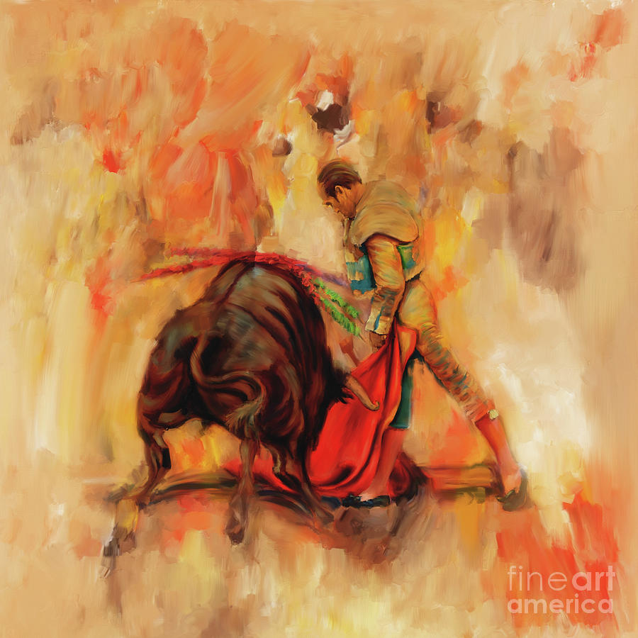 Bull Fight HB56 Painting by Gull G