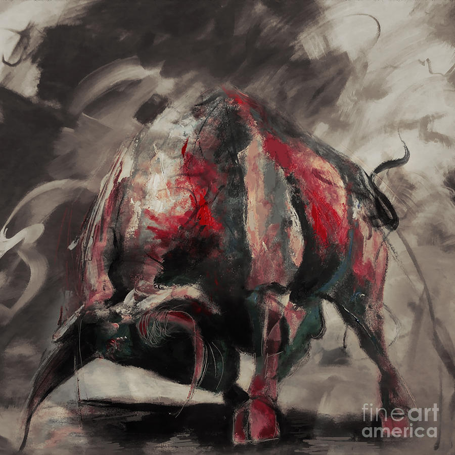 Bull fighter Getting wild  Painting by Gull G