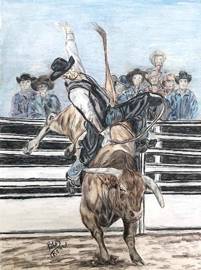 Animal Painting - Bull Rider Little Yellow Jacket by Patsy Renz