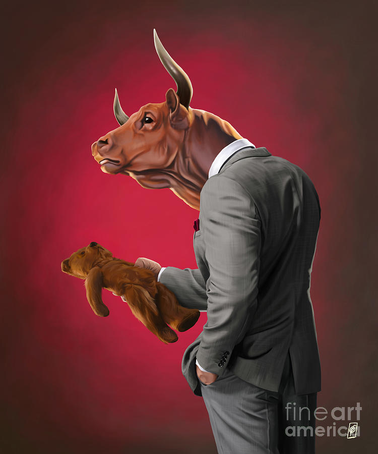 Bull Digital Art by Rob Snow