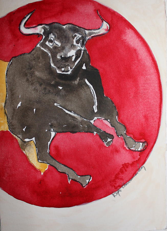 Bull Painting by Roger Cummiskey