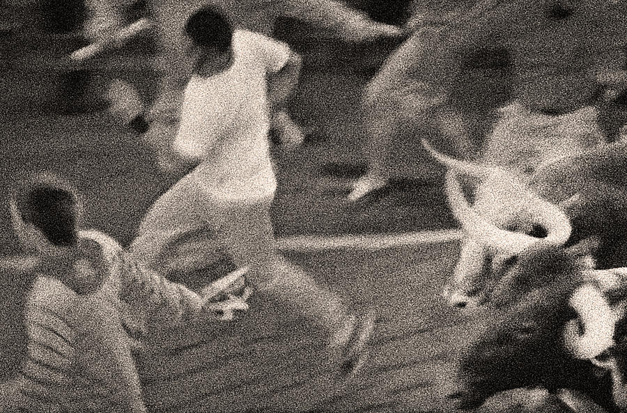 Black And White Photograph - Bull Run 6 by Rafa Rivas