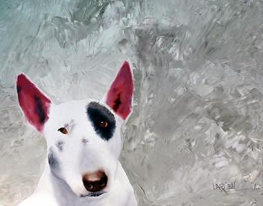 Bull Terrier Painting by Dick Larsen