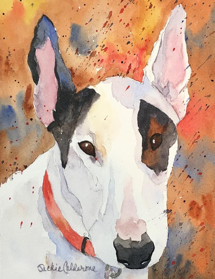 Portrait Painting - Bull Terrier by Jackie Calderone