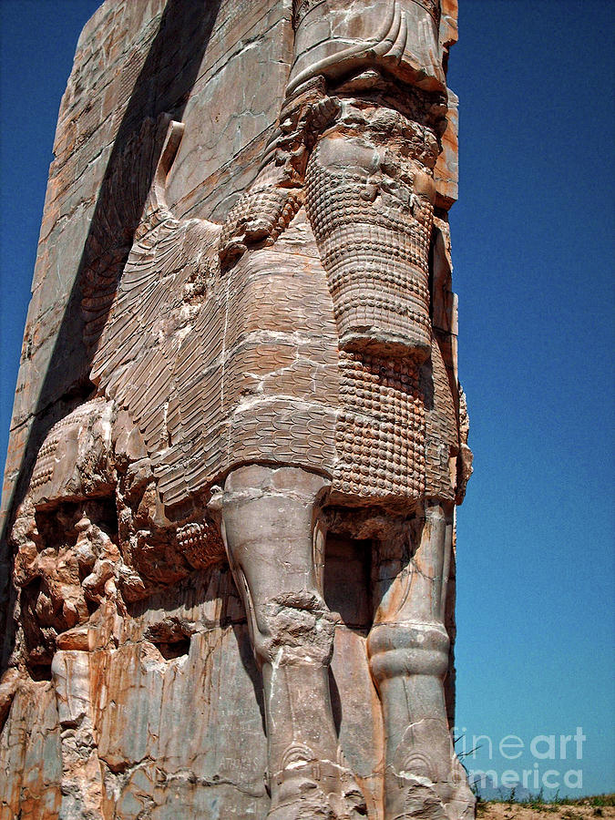 Bull with human head in Assyrian style - Persepolis Photograph by Doc Braham