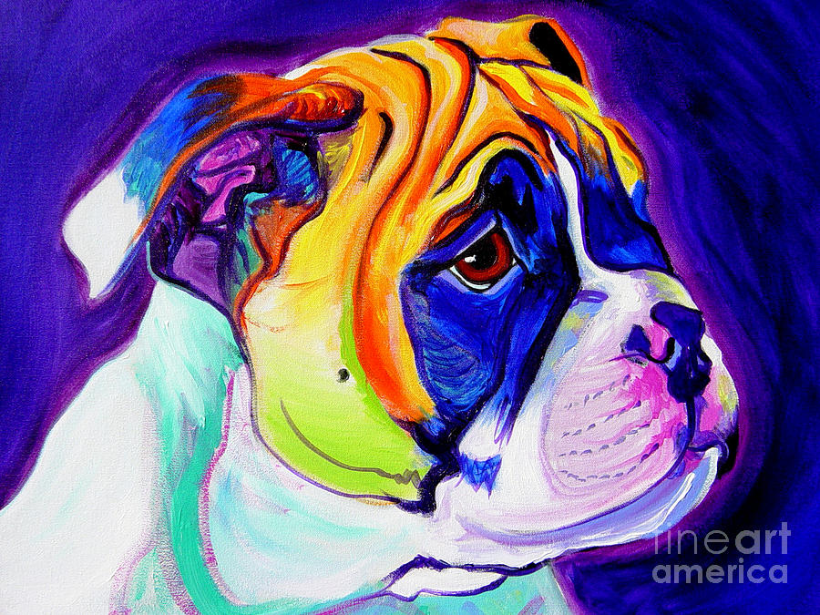 Dog Painting - Bulldog - Pup by Dawg Painter