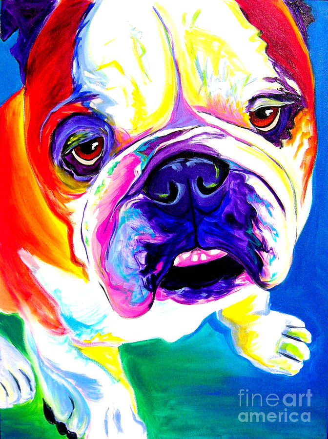 Dog Painting - Bulldog - Stanley by Dawg Painter