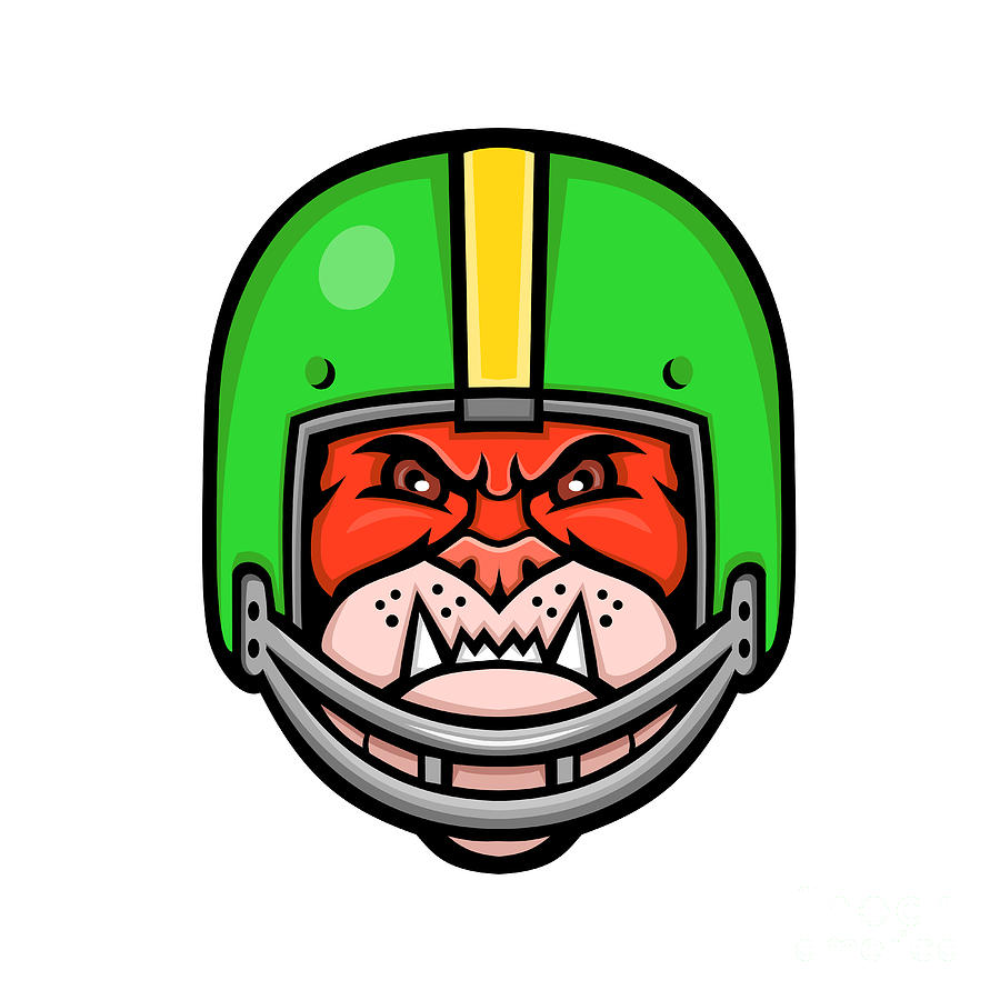 Football Digital Art - Bulldog American Football Mascot by Aloysius Patrimonio