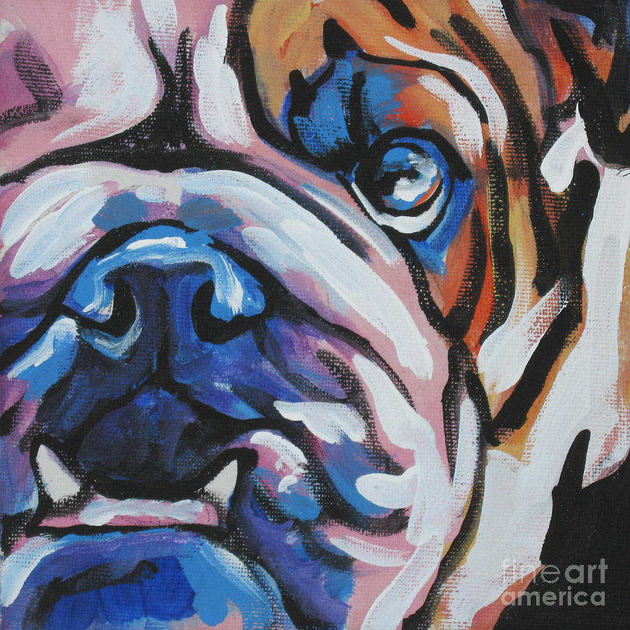 English Bulldog Painting - Bulldog Baby by Lea S