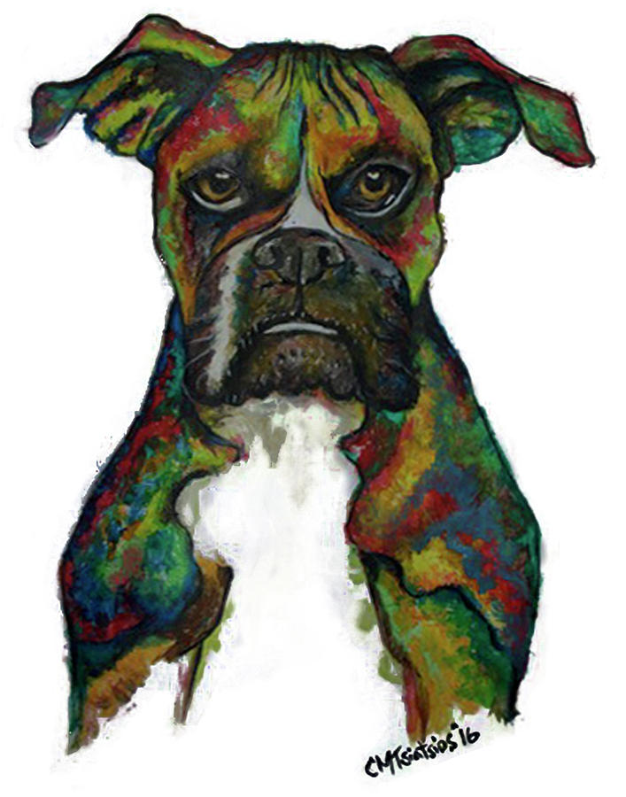 Bulldog Painting by Carol Tsiatsios