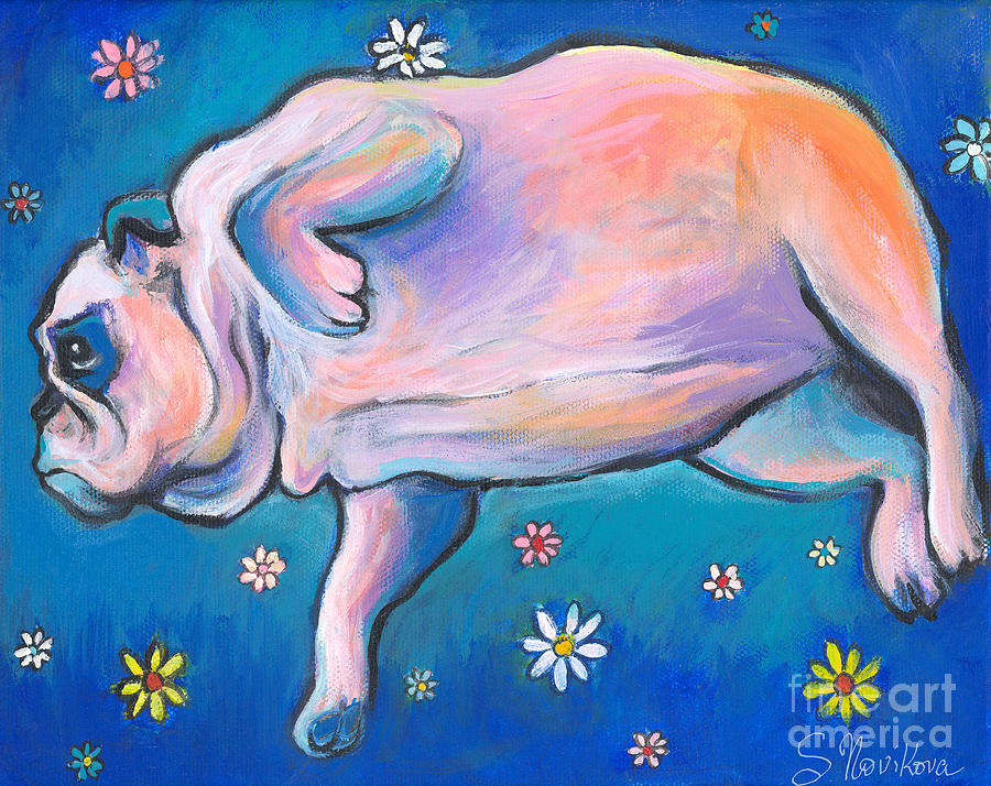 Bulldog dreams Painting by Svetlana Novikova
