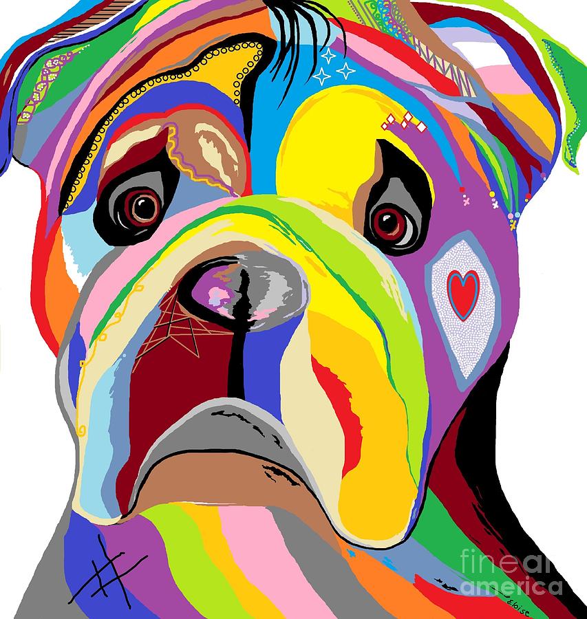 Bulldog Painting by Eloise Schneider Mote