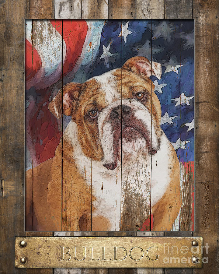 Bulldog  Flag Poster Digital Art by Tim Wemple