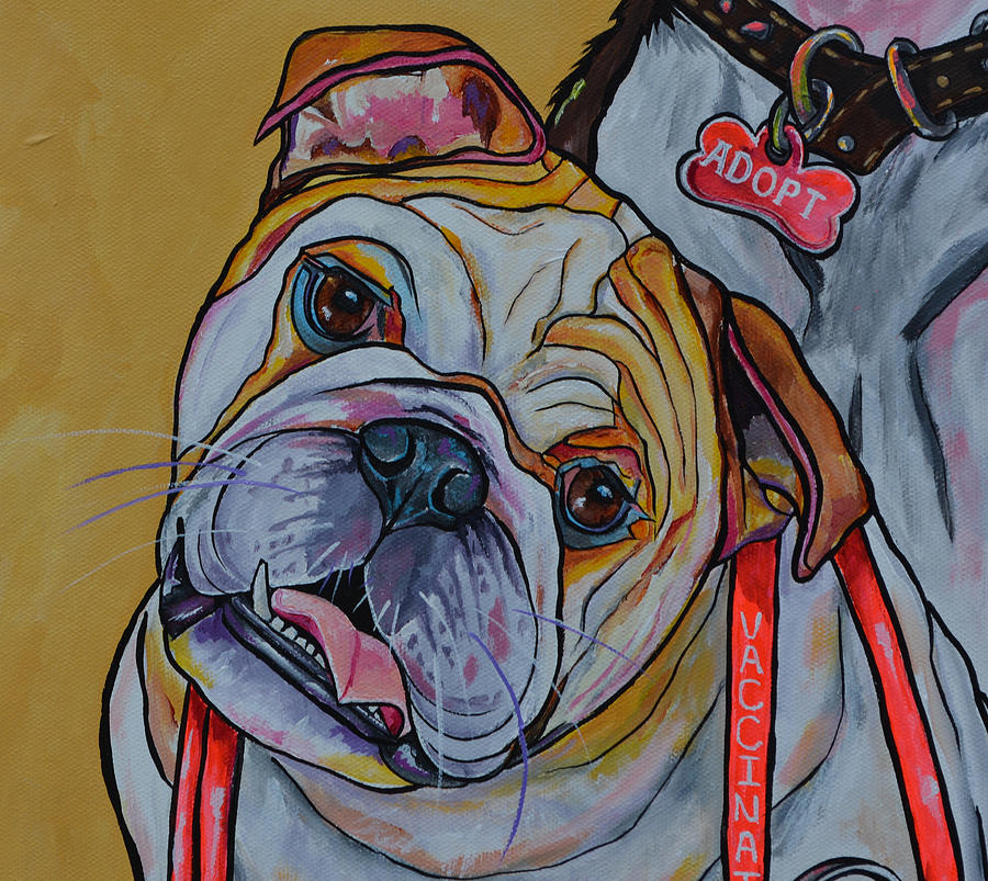 Bulldog Painting by Patti Schermerhorn
