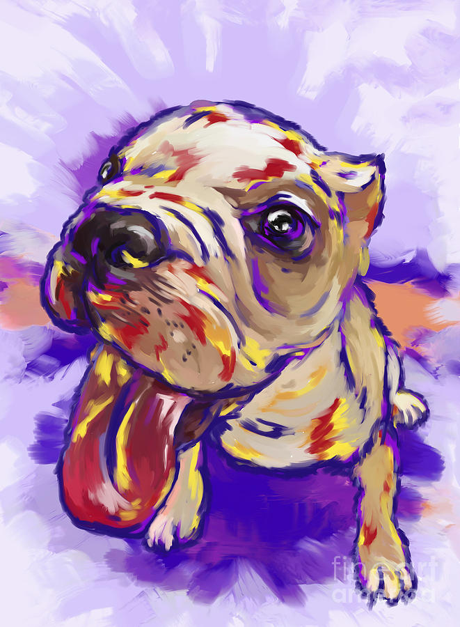 Bulldog Puppy Painting by Tim Gilliland