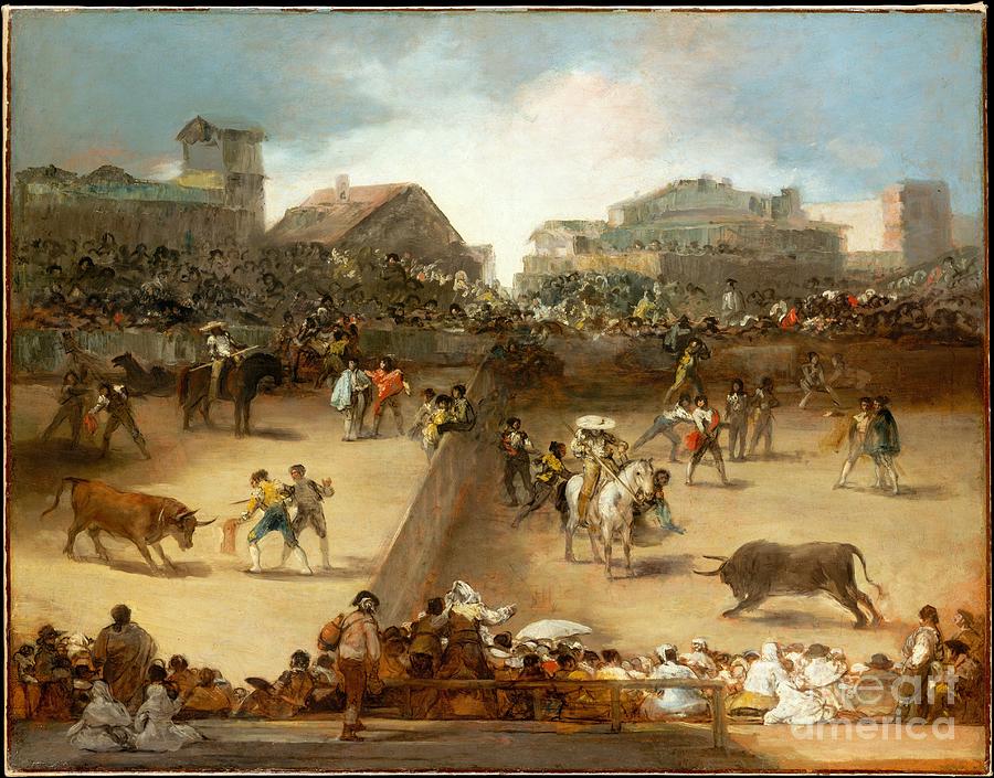 Francisco De Goya Painting - Bullfight in a Divided Ring by Celestial Images