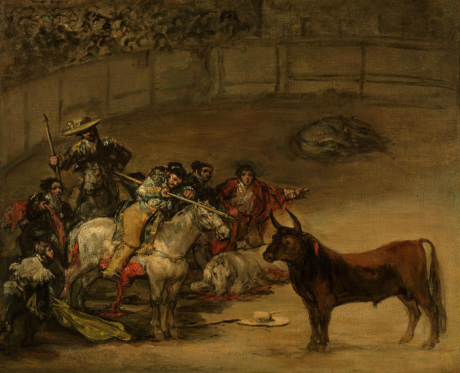 Bullfight, Suerte de Varas Painting by Francisco Goya