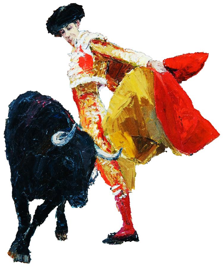 Bullfighter Drawing by Art Deco Pixels