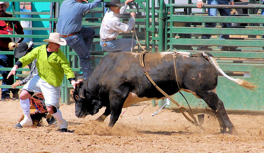 Rodeo Photograph - Bullfighters and Barrelmen by Cheryl Poland