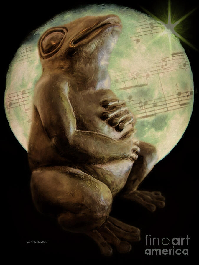 Bull Frog Mooning Digital Art by Jean OKeeffe Macro Abundance Art