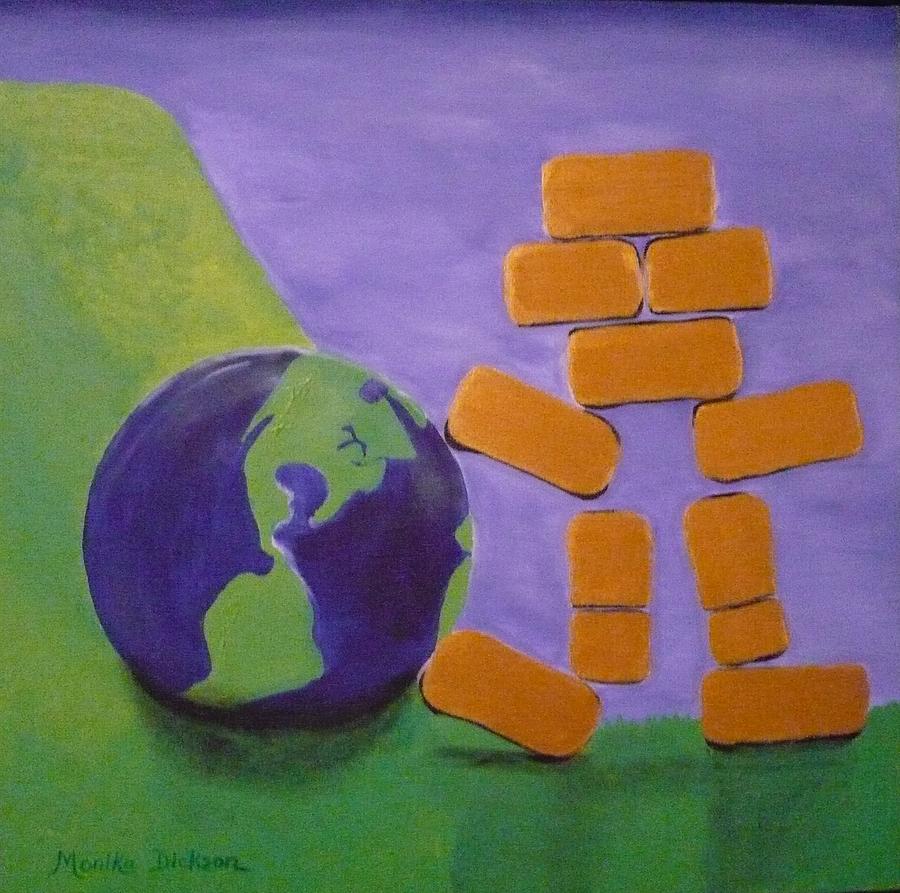Bullion Supports the World Painting by Monika Shepherdson