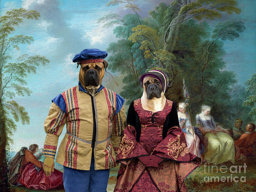 Bullmastiff Art Canvas Print - The bride is courted Painting by Sandra Sij